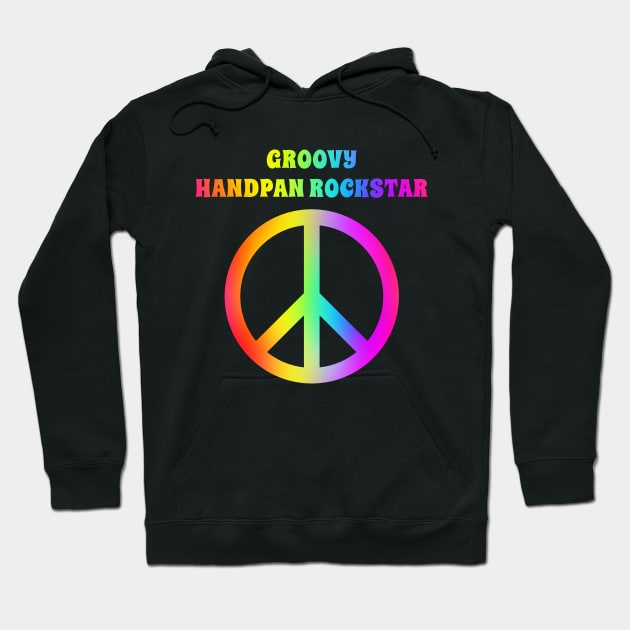 Groovy Handpan Player Peace Halloween Party Retro Vintage Hoodie by coloringiship